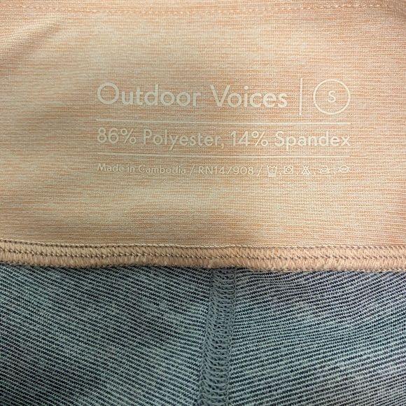 Outdoor Voices Color Block Leggings Peach Grey S - Picture 4 of 9